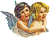 Vintage Angel Pair Hugging Right Image